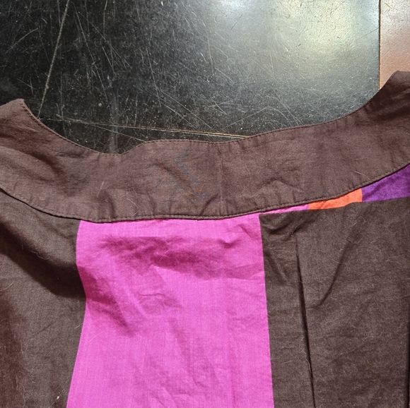 A.N.A A New Approach womans size 2X. Brown purple pink orange geometrical blouse - Picture 5 of 7